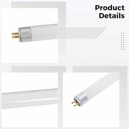 2-Pack T5 8W UVB 5.0 Reptile Lamp Tube, 5% UVB and 30% UVA Output, 11.9 in / 30.1 cm Fluorescent Bulb, Basking Light for Bearded Dragon, Rainforest Species