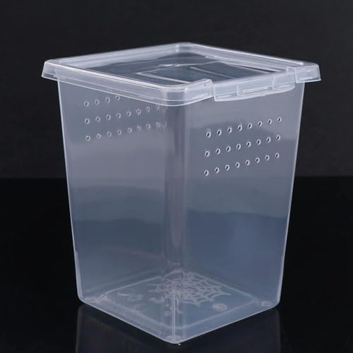 Small Reptile Breeding Box for Reptiles Small Snake Turtle Spiders Geckos Frogs Breeding Box Case Feeding Hatching Container Transparent(B) - style: B