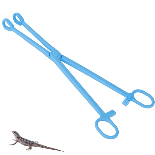 RUIAN 9.64in Reptile Feeding Clip, Plastic Tongs, Safe, Comfortable, for Tortoise, Lizard & More，Clip Reptile Plastic Tweezers Tongs - color: Light blue