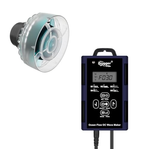 hygger Mini Wave Maker For Aquarium, Ultra-quiet Transparent Wavemaker With Controller, Adjustable Flow Magnetic DC 12V 850GPH Powerhead, Circulation Pump For 20-80Gallon Freshwater Coral Reef Tank - size: 8W