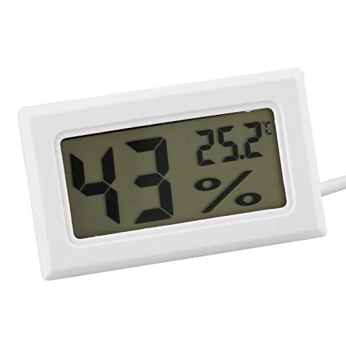 LCD Digital Thermometer Hygrometer with External Probe Perfect for Reptile and Incubator Use Accurate Temperature and Humidity Measurement