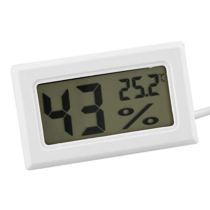 LCD Digital Thermometer Hygrometer with External Probe Perfect for Reptile and Incubator Use Accurate Temperature and Humidity Measurement