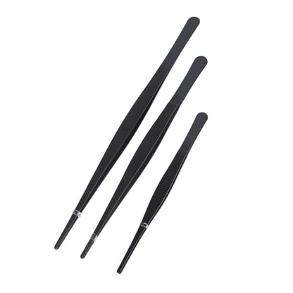 TOPINCN Reptile Feeding Long Tongs, Prevent Slip Stainless Steel Reptile Feeding Tweezers Set Easy Cleaning for Snake (Straight)