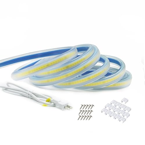 2 Meter Light Strips AC 110V LED Strip Lights IP67 Waterproof Flexible 4000K White LED Rope Lights 6.56 Feet for Under Cabinet Home and Garden(White, 6.56ft) - color: White 4000K, size: 6.56ft