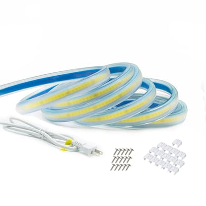 110v LED Strip Lights 16.4 Foot 120 Volt Waterproof Under Cabinet Lighting Strip White 6000K 5 Meter Flexible LED Rope Lights for Bedroom Kitchen Living Room (Cold White, 16.4ft) - color: Cold White 6000K, size: 16.4ft