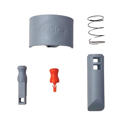Generic HLOCK Temporary High-Resistant, Self-Closing Plastic Latch/Lock for Secure Door Protection - Ideal for Construction Sites, Offices, and Homes - Easy Installation Three (3) Pieces