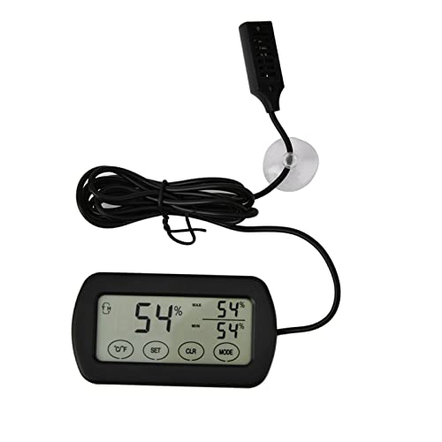 Digital Thermometer Hygrometer, LCD Display Temperature Humidity Gauge for Reptile Tank Incubation, Indoor Outdoor Monitor with Egg Incubator