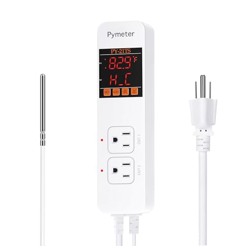 Attic Fan Thermostat Controller Temperature Switch Plug Outlet for Seedlings, Germination, Rooting, Greenhouse, Fermentation, Reptile, Terrarium Heating Mats