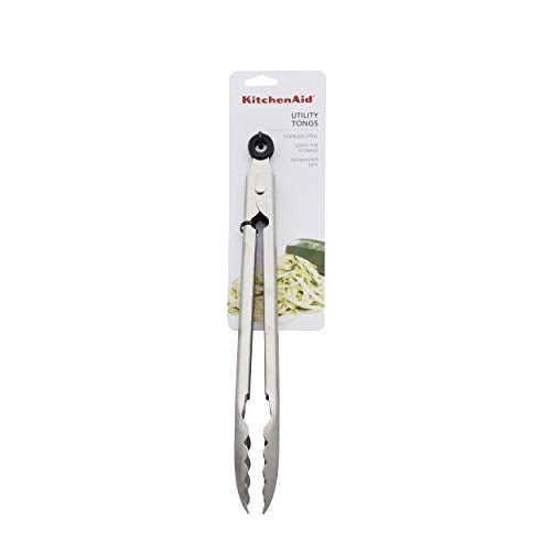 KitchenAid Stainless Steel Utility Tongs, 12 Inch - color: Stainless Steel, size: 11.6 Inches