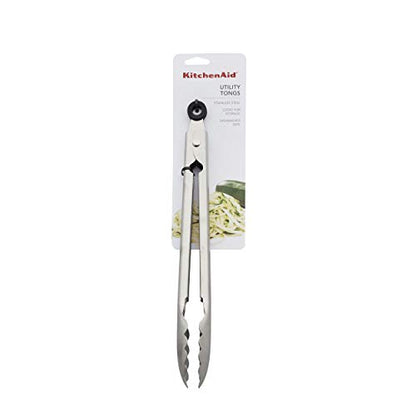 KitchenAid Stainless Steel Utility Tongs,12 Inch,(Pack of 12) - color: Stainless Steel, size: 11.6 Inches (Pack of 12)