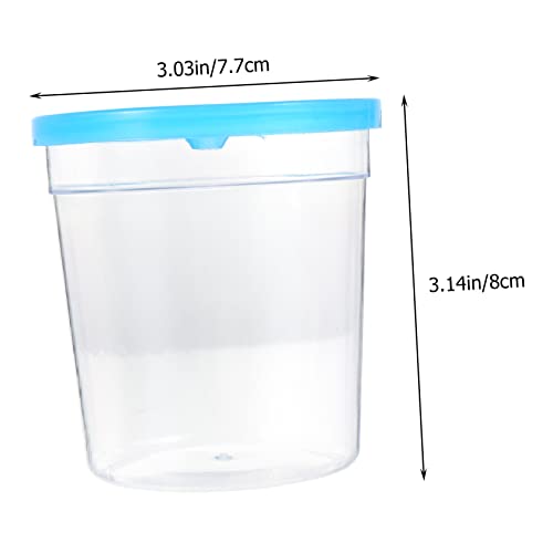 Plastic Reptile Feeding Box Lid Mini Turtle Tank and Betta Fish Cup Insect Breeding Container for Terrarium and Aquariums 1 Piece Random Color