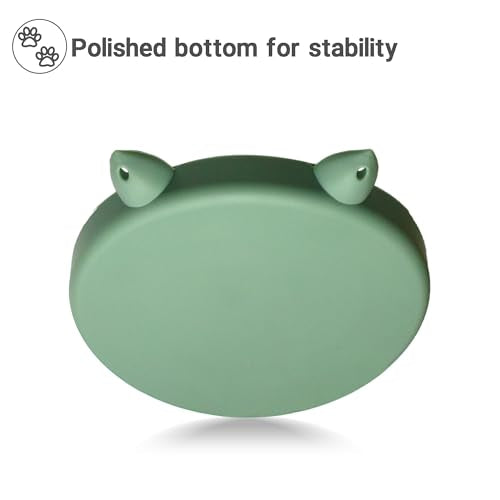 Bifeaw Slow Feeder Cat Bowl, Easy to Clean Silicone Bowl, Ideal for Dry and Wet Food (Green and Blue) - color: Green and Blue