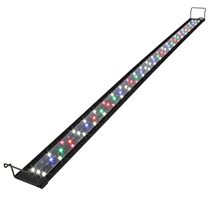 WaterRebirth Ultra-Slim Full Spectrum LED Aquarium Light with Adjustable Brackets.1750LM 40W for 48Inch to 54Inch Fish Tank Lighting Fresh Water - size: 48-54"