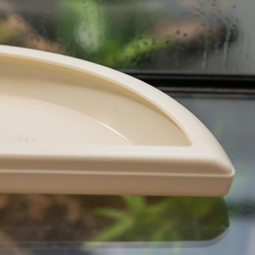 Split Design Reptile Bowl Multi-Functional Corner Reptile Food Bowl Material Terrarium Accessory, L - size: L