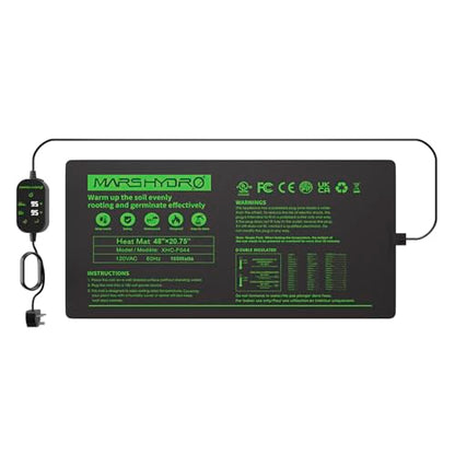 MARS HYDRO 48''x 20.75'' Seedling Heat Mat with Thermostat Heating Pad IP67 Waterproof, Easy to Clean, for Seedling, Germination, Clone, Reptile - size: 48'' x 20.75''with Built-in Thermostat