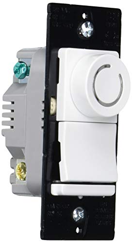 Legrand Pass & Seymour 450W Deco Rotary Preset LED Dimmer Light Switch, For Home Lighting & Ambient Mood Control, Dimmable LED & CFL Bulbs, 3-Way, DRCL453PWV, White, 1 Count - size: 1 Count (Pack of 1)