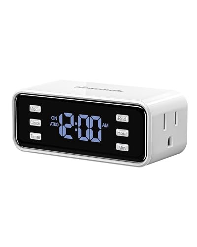 DEWENWILS 24 Hour Light Timer, Programmable Indoor Digital Timer Outlet with 3 ON/Off Settings, 3 Prong, 125V/1000W Tungsten/15A, 1 Pack for Lamp, Fan, Aquarium - color: 24 Hour, size: 1pack