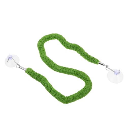 Luxshiny Reptile Climbing Vine for Snakes and Lizards Flexible Green Plush Rope with Stable Climbing Support and Suction Cup Hook Realistic Design for Pet Habitat Decor and Terrarium