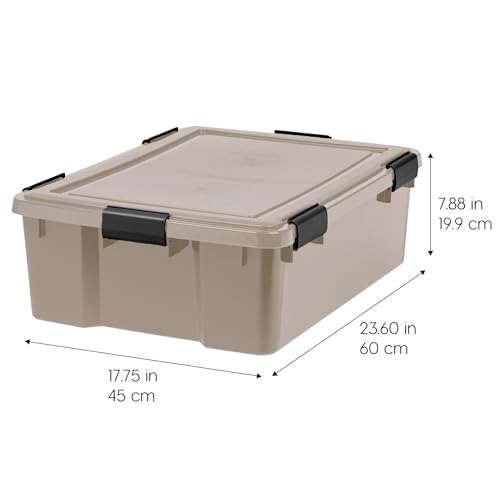 IRIS USA 4-Pack Gasket Box, 41 Quart Weather-Resistant Storage Bins with Latching Lids,Heavy-Duty Organizing Containers for Closet, Bathroom, and Office - - size: 41 Qt. - 4 Pack