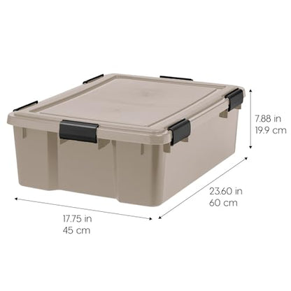 IRIS USA 4-Pack Gasket Box, 41 Quart Weather-Resistant Storage Bins with Latching Lids,Heavy-Duty Organizing Containers for Closet, Bathroom, and Office - - size: 41 Qt. - 4 Pack