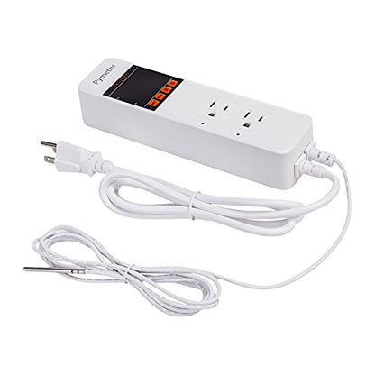 Attic Fan Thermostat Controller Temperature Switch Plug Outlet for Seedlings, Germination, Rooting, Greenhouse, Fermentation, Reptile, Terrarium Heating Mats