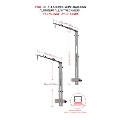 Aquarium Light Riser, Adjustable Professional Aquarium Light Stand, Aluminum Alloy Aquarium Light Holder, Aquarium Lamp Bracket, Fish Tank Lighting Holder for Aquarium LED Light - color: Silver