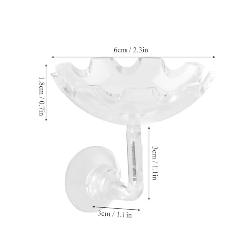 2.3in Acrylic Shrimp Feeding Dish Suction Cup Aquarium Bowl Smudge Resist Easy Clean for Hermit Crab Reptile Food