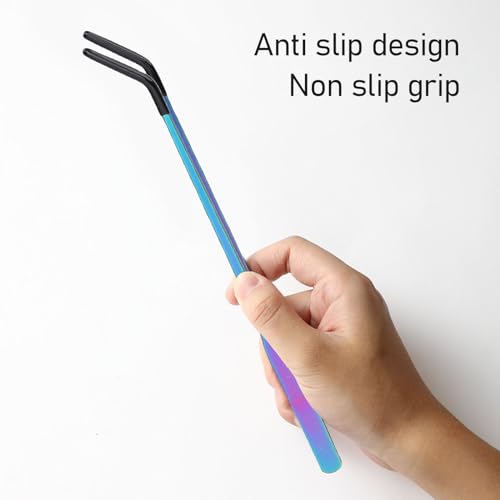 Reptile Feeding Tongs Set with Spoon, 4PCS 10.6" Feeding Tweezers with Silicone Tips, Spoon, Dropper, Terrarium Tools for Reptiles, Fish Tanks, Aquatic Plants, Reptile & Aquarium Rubber Tips Kit