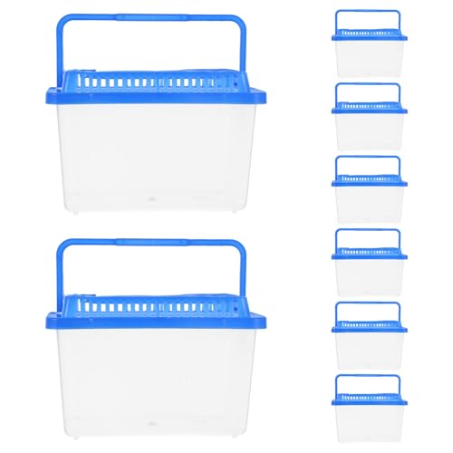 Yardwe 8pcs Turtle Habitat - Portable Clear Aquatic Pet Reptile Box with Lid Large Plastic Carrier Enclosure for Spider Tortoise Gecko Snake Transport Bin for Outdoor Use