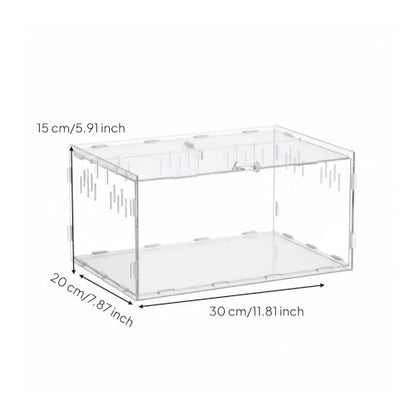 Transparent Reptile Enclosure Through Quality Clear Reptile Habitat Secure Latch Clear Acrylic Terrarium for Arachnid Enthusiasts, 30-20-15 - style: 30-20-15
