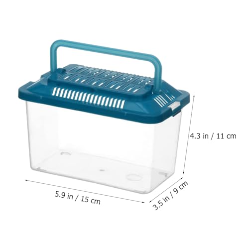 Ipetboom Plastic Turtle Fish Tank Turtle Tank with Lid Reptisoil Holy Hound Plastic Terrarium Lizard Tank Acrylic Reptile Cage Tortoise Habitat Portable Fish Bowl Mini Tadpole Crawl - size: 15x11cm