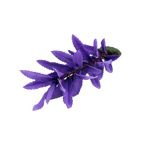 2-Pack 12 Inch Aquarium Silk Aquarium Plants, Artificial Plastic Plant | For Small Tank, Goldfish, Fish Hides, Purple - color: Purple