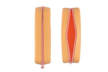DIVERSEBEE Soft Silicone Pencil Case, Aesthetic Pencil Pouch with Zipper, Cute Pen Bag for School, Bible Journaling Supplies and Accessories, Pencil Organizer (Mango) - color: Mango