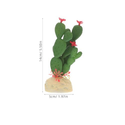 Artificial Cactus Aquarium Plant Decor, Lifelike Plastic Succulent Simulation Plant for Fish Tank Landscape, Home Ornament for Aquarium and Reptile Terrarium