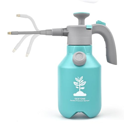 Garden Hand Pump Sprayer 1/2 Gallon - 68 Oz Leak-Proof Handheld Pressure Sprayer with 360° Extended Spray Rod, Adjustable Nozzle & Safety Valve, Water Mister Spray Bottle for Plants (2L)