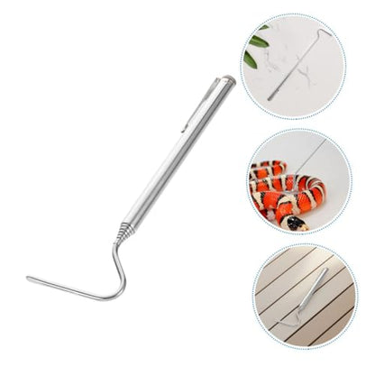 Happyyami Stainless Steel Extendable Snake Hook for Reptile Handling Telescopic Tool for Safe Snake Capture and Control for Herpetologists and Wildlife Enthusiasts