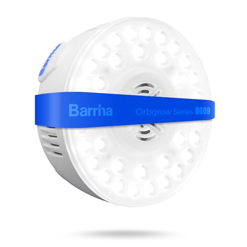 Barrina Orbgrow OG09 Puck LED Grow Light, 5000K 9W (135 Watt Equiv), Plant Lights for Indoor Plants Full Spectrum, Magnetic & Linkable, Small Grow lamp, Perfect for Plant Shelf, 1 Pack - color: 5000K, size: 1 Pack without Timer