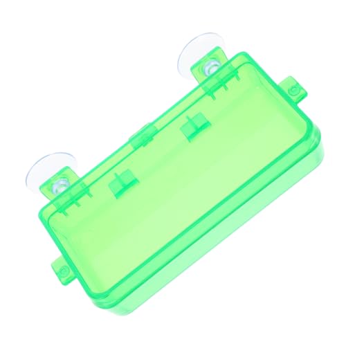 Milisten Escape Water Basin Suction Cup for Reptiles Lizard Snake Chameleon Feeder Bowl Frog Water Dish Gecko Fountain Bowl - color: Light Green, size: 13.50X6.50X3.50CM