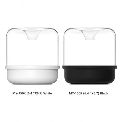 Bioloark MY-150K Glass Plant Terrarium with Ceramic Base, 6.4” x 6.7” Black, Moss Terrarium Container with Clear Glass Cover, Ventilation Holes, Moisture Cycle Lid for Ferns, Succulents & Small Plants - color: MY-150K (6.4 "X6.7")Black