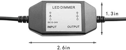 1pc DC 12V 24V LED Strip Dimmer Switch with DC Female Male Adapter Single Color Mini LED Lamp Lighting Accessories Brightness Adjustable Controller Manual Knob Dimmer Switch Black - color: Black