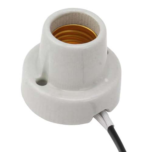 Reptile Ceramic Heat Lamp Holder E27 Socket – Adjustable Heat Light Fixture for Lizard, Tortoise, Snake & Amphibians – High Temperature, Universal | Lamp Base for Terrarium (US Plug 120V)