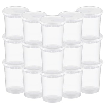 TashiBox 48 Sets 32 oz Plastic Deli Containers with Lids - Clear Airtight Food Storage & Meal Prep Containers, BPA Free, Stackable, Leakproof, Microwave & Freezer Safe - size: 32oz-48sets