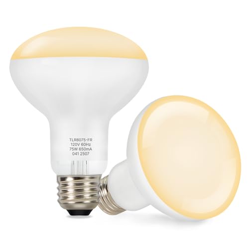 ALAMPEVER 2 Pack Reptile Heat Bulb, 75W Basking Light for Bearded Dragon, E26 Base, Durable Basking Bulb for Amphibian, Lizard, Tortoise, Gecko - color: White, size: 2 Pack 75W