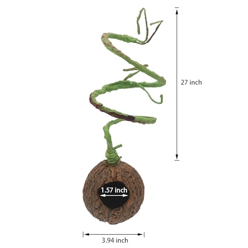 AQUA KT Reptile Jumping Spider Enclosure Hideout Hide Rock with Climbing Vine for Small Insects Jumping Tarantulas Amphibian Terrariums Habitat Decoration