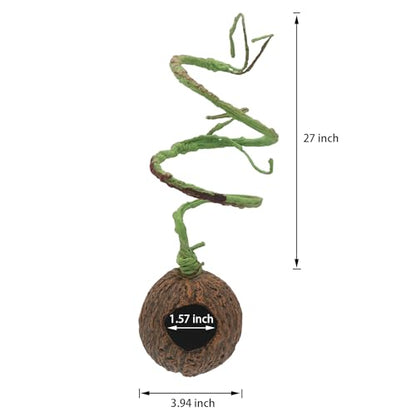 AQUA KT Reptile Jumping Spider Enclosure Hideout Hide Rock with Climbing Vine for Small Insects Jumping Tarantulas Amphibian Terrariums Habitat Decoration