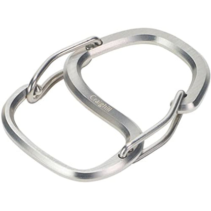 Craighill Coachwhip Carabiner - 2.4” Keychain Clip, Modern Minimalist Keyring for Car Keys & Accessories, Heavy Duty, Lightweight, S Shape Hook - style: Stainless steel