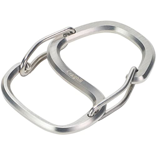 Craighill Coachwhip Carabiner - 2.4” Keychain Clip, Modern Minimalist Keyring for Car Keys & Accessories, Heavy Duty, Lightweight, S Shape Hook - style: Stainless steel