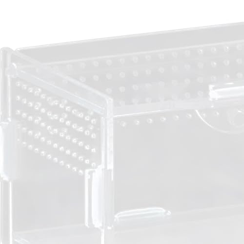 Reptile Breeding Box Terrarium Clear Animal Habitat Cage with Ventilation Holes for Geckos Frogs Hermit Crabs- 10x8x7cm - size: 10x8x7cm