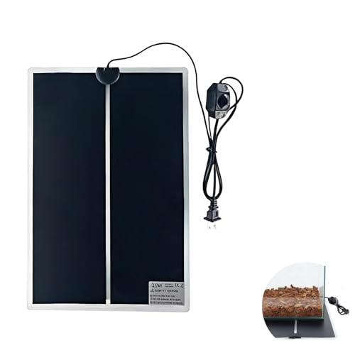 2 Pcs Reptile Heating Mats, 16.5 x 11.0 in, 20W Adjustable Temperature Pet Heat Pad with Insulated Shell, Gentle Infrared Warmer, 110-120V US Pins for Snakes, Lizards, Turtles