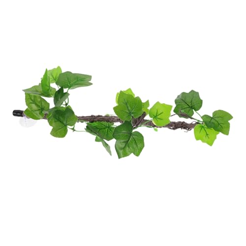 balacoo Realistic Artificial Vine Branch for Reptile Terrarium, Bendable Plastic Climbing Vine with Leaves, Tropical Jungle Plant Decor for Bearded Dragons, Geckos, and Amphibians
